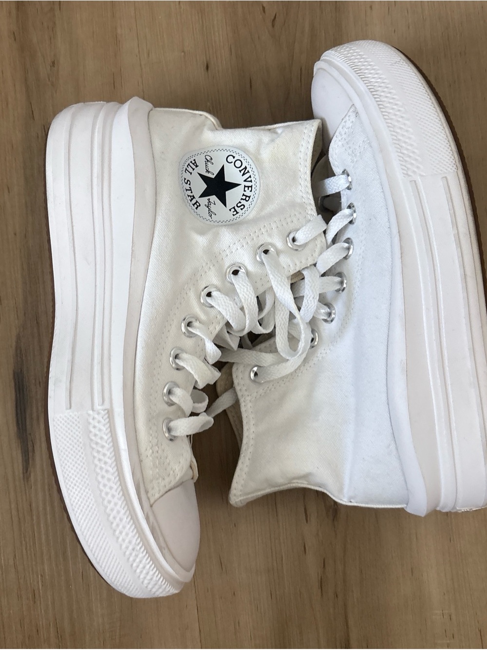 Converse White High-Top Platform Chuck Taylor
